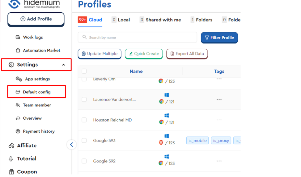 Guide to creating clean profiles with Hidemium